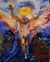 ikarus landet (prophet) 100 x 122 cm